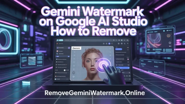 Google AI Studio interface showing a Gemini-generated image with visible watermark overlay